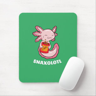 Cute Axolotl Lover Snaxolotl Kawaii Axolotl Food Mouse Mat