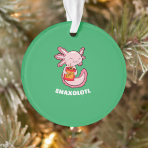 Cute Axolotl Lover Snaxolotl Kawaii Axolotl Food O Ornament