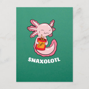 Cute Axolotl Lover Snaxolotl Kawaii Axolotl Food Postcard