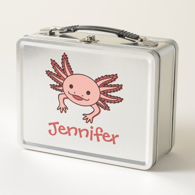 cute Axolotl Metal Lunch Box (Front)