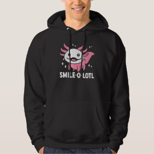 Cute Axolotl  Mexican Salamander Smileolotl Hoodie