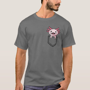Cute Axolotl Mexican Walking Fish Pocket Kids Boy T-Shirt