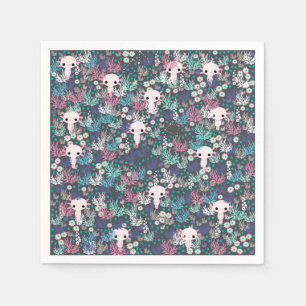 Cute Axolotl Paper Napkins