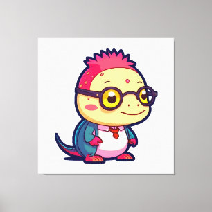 cute axolotl philosopher canvas print