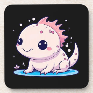 cute axolotl philosopher coaster