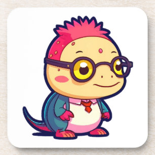 cute axolotl philosopher coaster