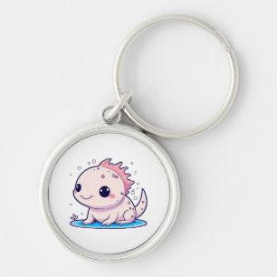 cute axolotl philosopher key ring