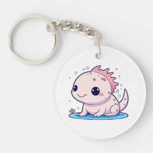 cute axolotl philosopher key ring