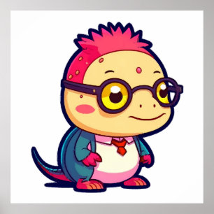 cute axolotl philosopher poster