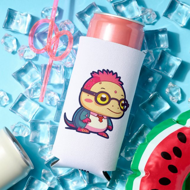 cute axolotl philosopher seltzer can cooler (In Situ Summer)