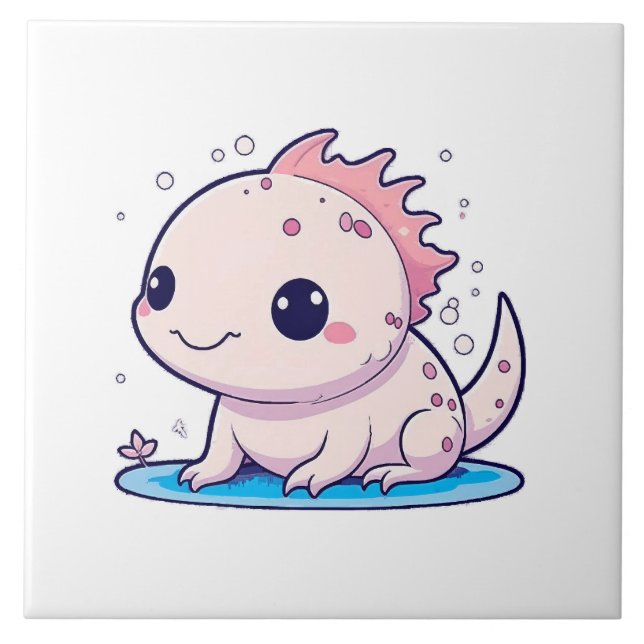 cute axolotl philosopher tile (Front)