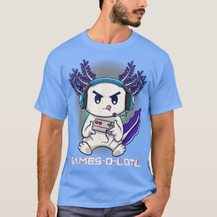Cute Axolotl Playing Console Video Games Axolotl G T-Shirt