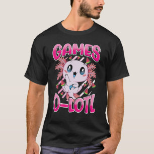Cute Axolotl Playing Console Video Games Axolotl G T-Shirt