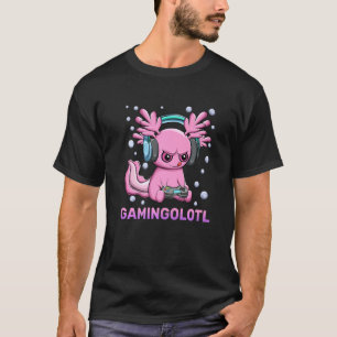 Cute Axolotl Playing Video Games Funny Gameolotl G T-Shirt