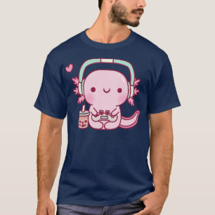 Cute Axolotl Playing Video Games Funny T-Shirt