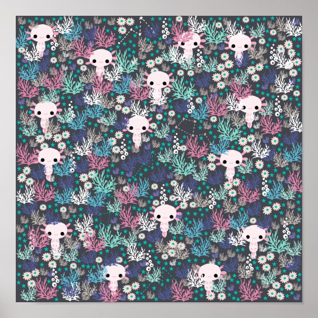 Cute Axolotl Poster (Front)