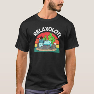 Cute Axolotl Relaxolotl Blue Salamander Mexican Wa T-Shirt