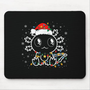 Cute Axolotl Santa Hat Funny Boys Girls Xmas Tree  Mouse Mat