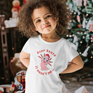 Cute Axolotl Santa It Wasn’t Me Christmas Toddler T-Shirt