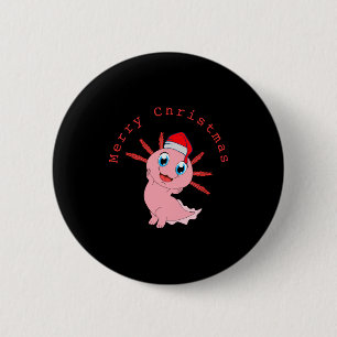 Cute Axolotl Santa Merry Christmas T Shirt 6 Cm Round Badge
