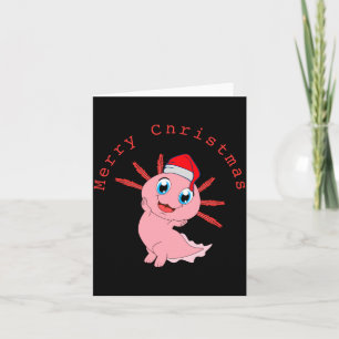 Cute Axolotl Santa Merry Christmas T Shirt Card