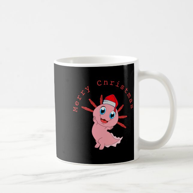 Cute Axolotl Santa Merry Christmas T Shirt  Coffee Mug (Right)