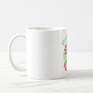 Cute Axolotl Seated On Lotus Flower Relaxolotl Pun Coffee Mug