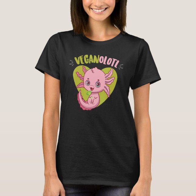 Cute Axolotl Vegan Diet Veganolotl   Plant Based D T-Shirt (Front)