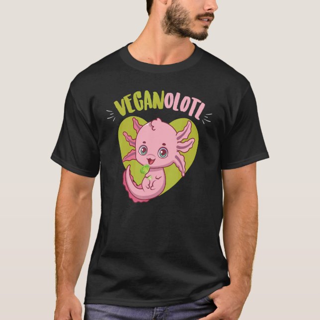Cute Axolotl Vegan Diet Veganolotl   Plant Based D T-Shirt (Front)