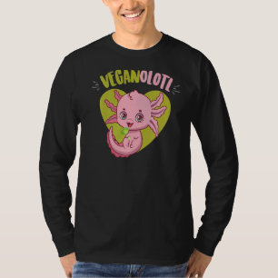 Cute Axolotl Vegan Diet Veganolotl Plant Based Di T-Shirt