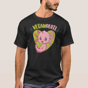 Cute Axolotl Vegan Diet Veganolotl  Plant Based Di T-Shirt