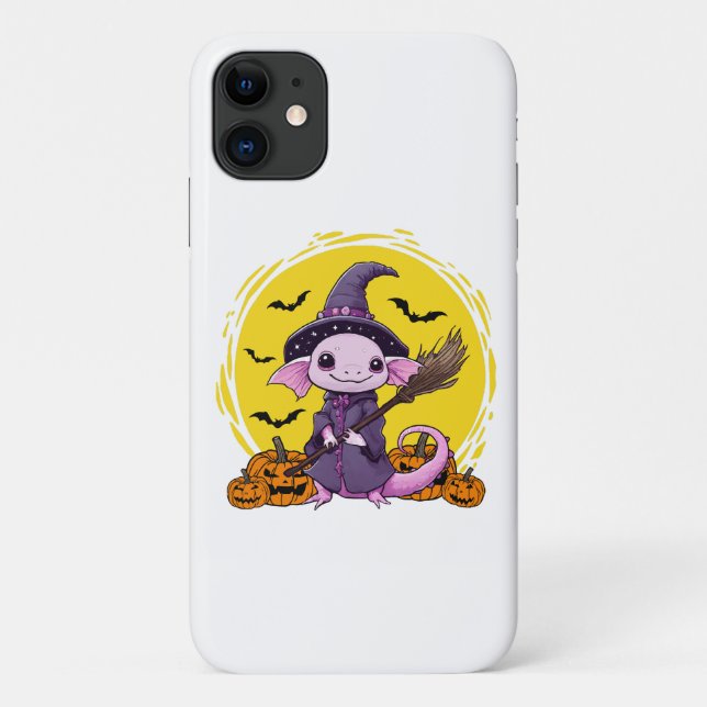 Cute Axolotl Witch Halloween Case-Mate iPhone Case (Back)