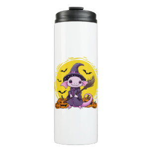 Cute Axolotl Witch Halloween Thermal Tumbler