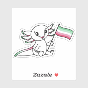 Cute Axolotl with Abrosexual Pride Flag LGBTQ+