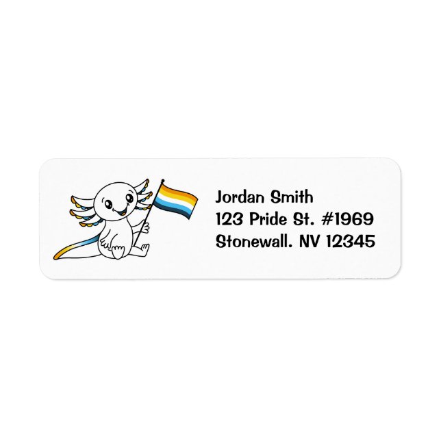 Cute Axolotl with AroAce Sunset Pride Flag LGBTQ+ (Front)