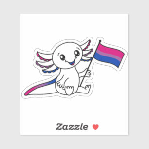 Cute Axolotl with Bisexual Pride Flag LGBTQ+