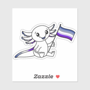 Cute Axolotl with Butch Lesbian Pride Flag LGBTQ+