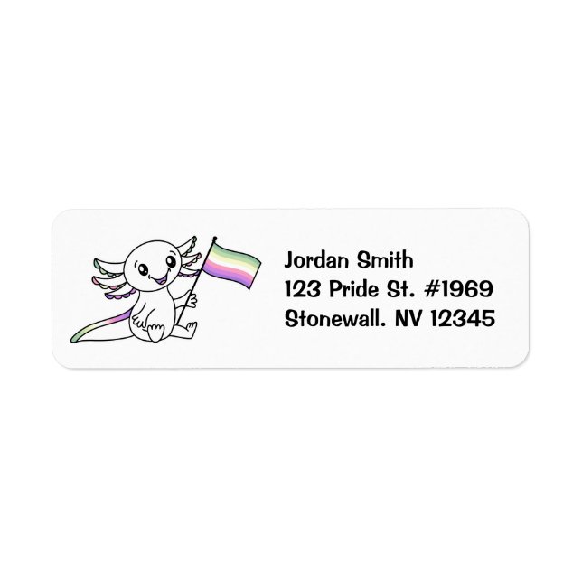 Cute Axolotl with Genderfae Pride Flag LGBTQ+ (Front)