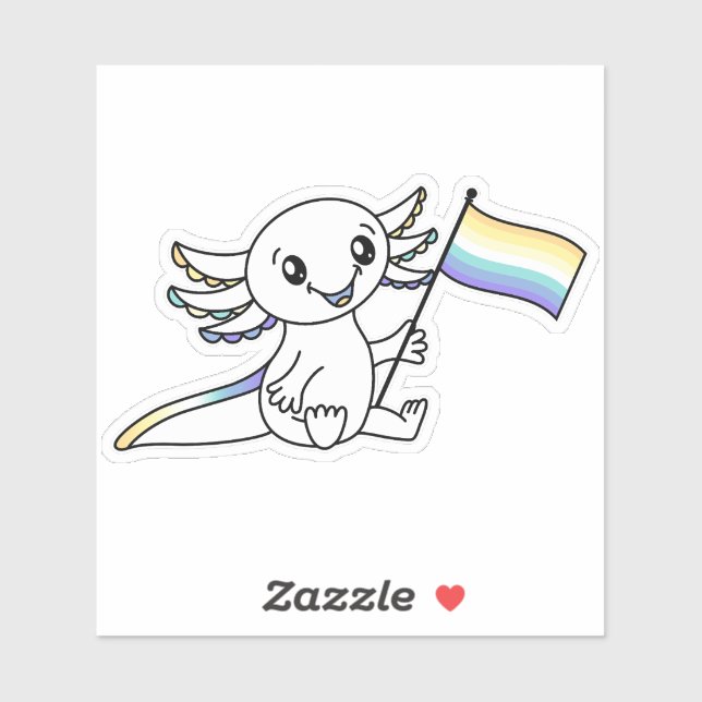 Cute Axolotl with Genderfaun Pride Flag LGBTQ+ (Sheet)