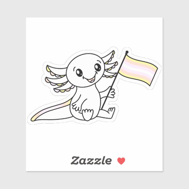 Cute Axolotl with Pangender Pride Flag LGBTQ+ (Sheet)