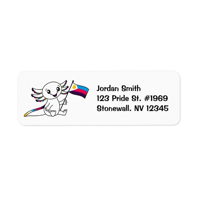 Cute Axolotl with Polyamory Pride Flag LGBTQ+ (Front)