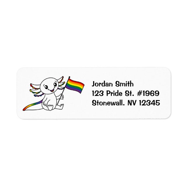 Cute Axolotl with Rainbow Pride Flag LGBTQ+ (Front)