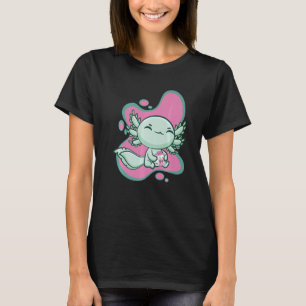 Cute Axolotl With Strawberry Milk And Bubble Tea B T-Shirt