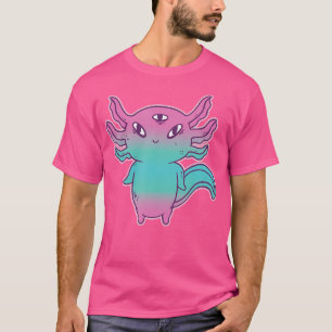 Cute Axolotl With Three Eyes Kawaii Amphibian Sala T-Shirt
