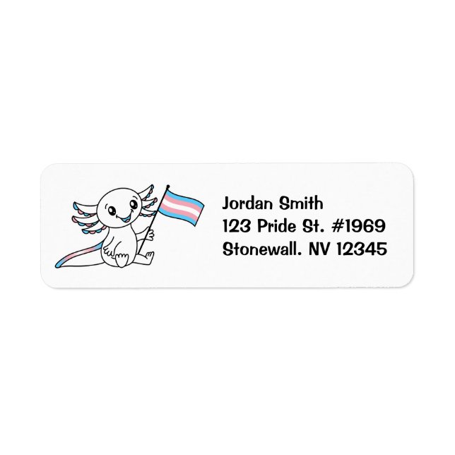 Cute Axolotl with Trans Pride Flag LGBTQ+ (Front)