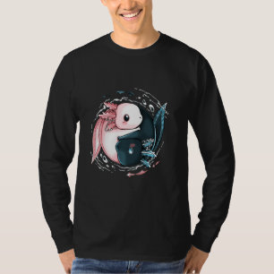 Cute Axolotl Yin Yang Plush Pets Cherry Blossom Gi T-Shirt