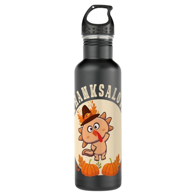 Cute Axolotls Axolotl Lovers Thanksgiving Axolotl  710 Ml Water Bottle (Front)