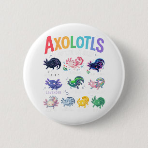 Cute Axolotls Of The World Kawaii Axolotl Cute Art 6 Cm Round Badge