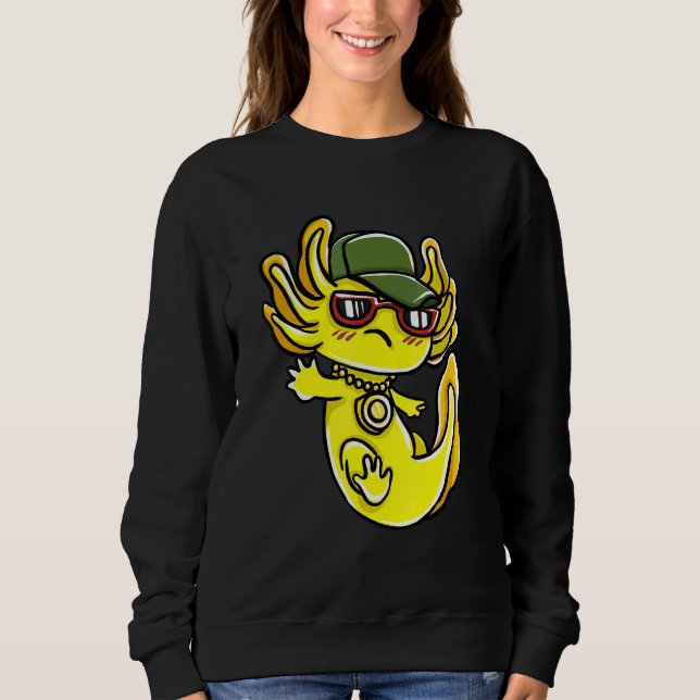 Cute Axolotls Walking Pet Fish Sweatshirt (Front)