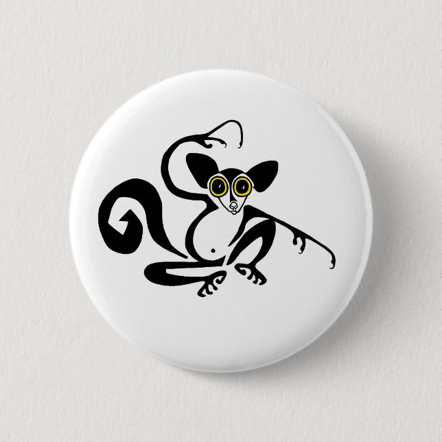 Cute AYE-AYE- Endangered animal graphic 6 Cm Round Badge (Front)